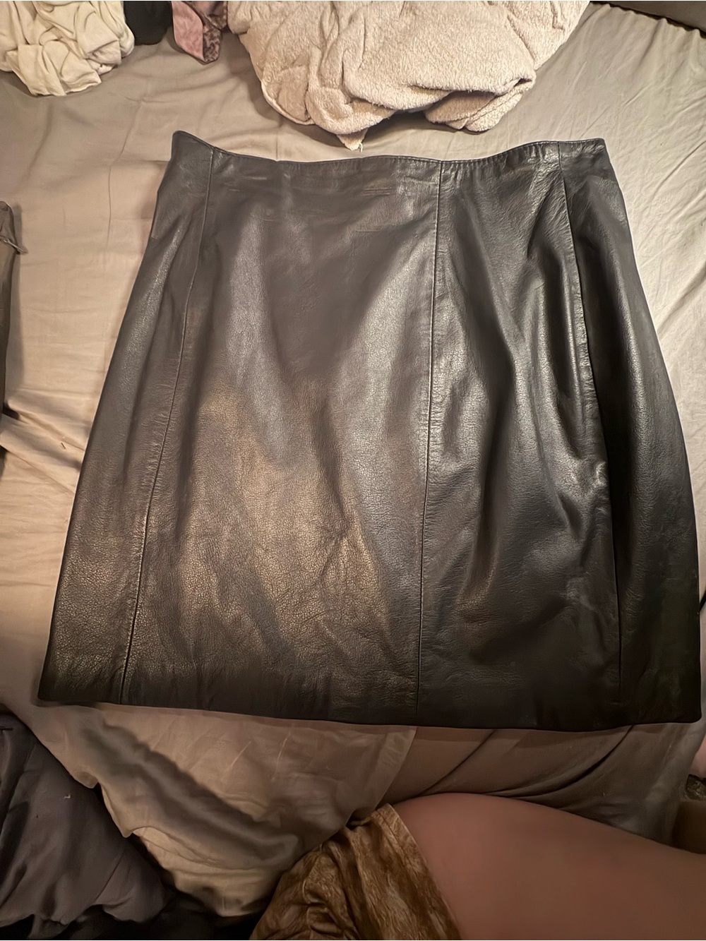 Wilson Black 100% Real Leather Pencil Skirt